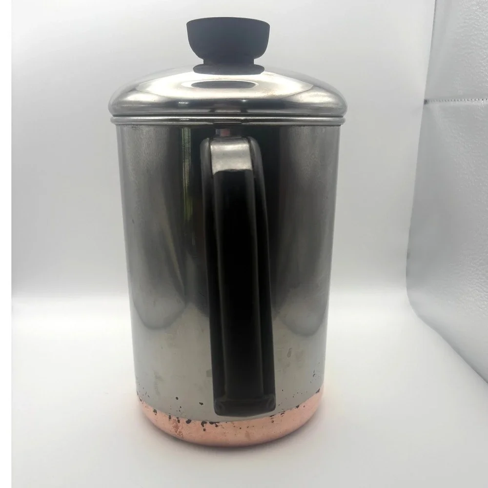 Vintage Revere Ware Copper Clad Stainless Steel Coffee Percolator Pot Lid 1801